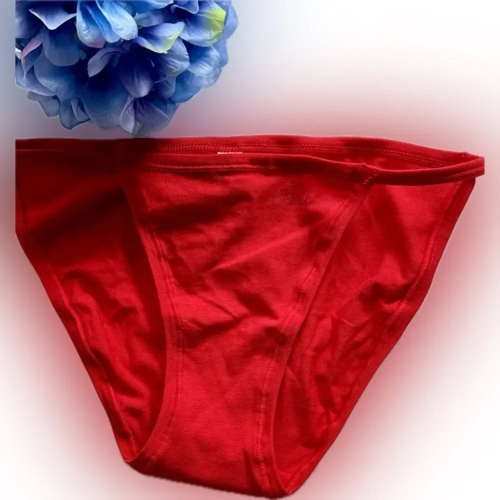 New with tags! Gorgeous red Victoria’s Secret “Cotton String Bikini Panty!”